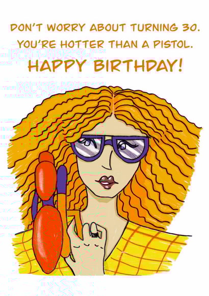 Funny Happy 30th Birthday Card created by Daria Solovyeva