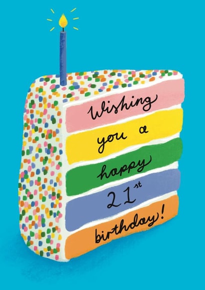 21st Layer Cake Card created by Sophie Kent Illustration