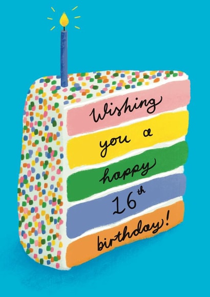 Classic 16th Birthday Card - Layer Cake - Candle created by Sophie Kent Illustration