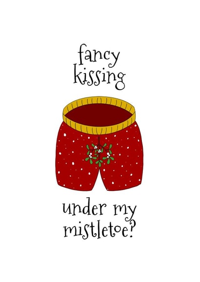 Cheeky Christmas card for your wife or girlfriend created by Chibi Chi Designs