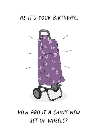 Funny New Set of Wheels Birthday Card created by Evie Garnett Designs