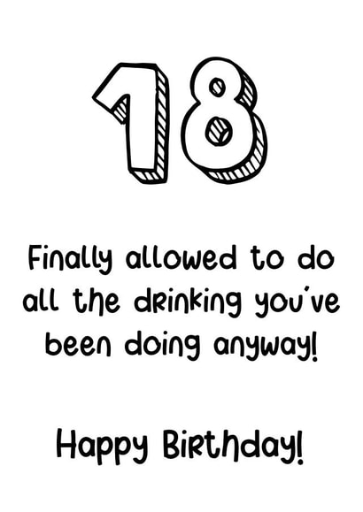 Funny Drinking 18th Birthday Card created by Exquisite Studio