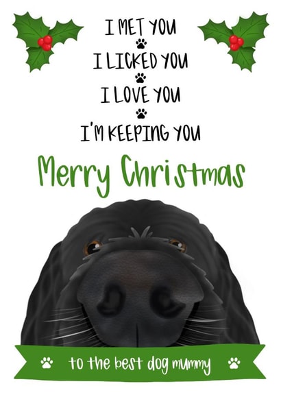 Merry Christmas Card from the Dog (Black) 1000 created by The Merry Giraffe