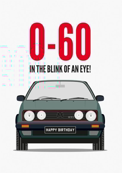 60th Birthday Card Classic Car created by Diva Doodle Designs