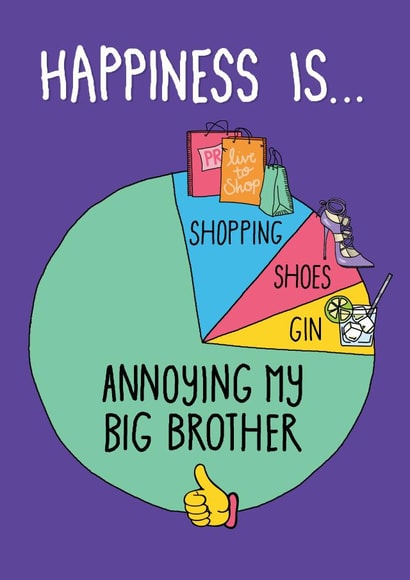 Big brother birthday card pie chart created by Eskimo Kiss Designs
