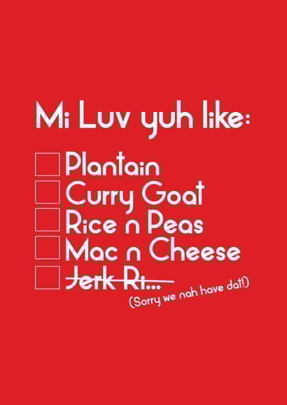 Mi Luv Yuh Like Card created by Streetgreets