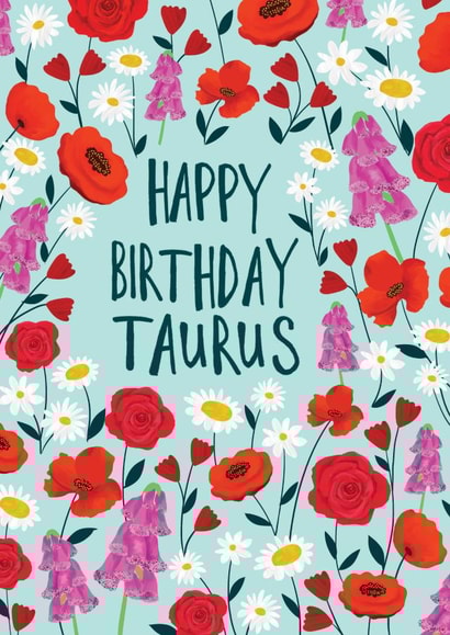 Happy Birthday Taurus Floral Zodiac Card created by Marie Wilkinson