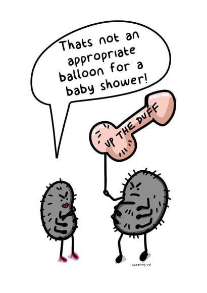 Funny new baby card created by Swearing Sid