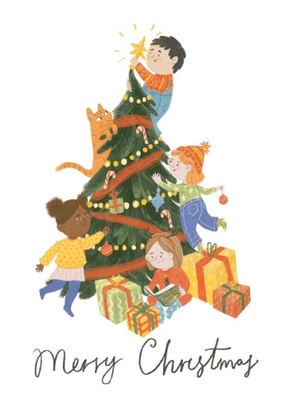 Kids decorating the Christmas Tree created by Anna Netsvetaeva
