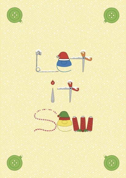 Christmas Sewing card created by @hairheadsart