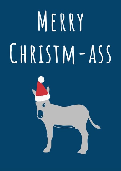 Merry Christmas ass donkey card created by Nikki Noo Cards