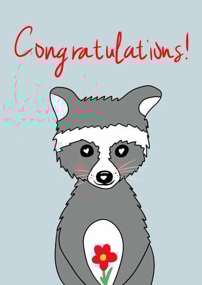Raccoon congratulations card created by DigitalartAM
