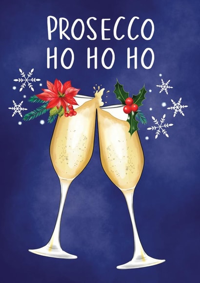 Funny Prosecco Ho Ho Ho Christmas Card created by Amy Florence Design