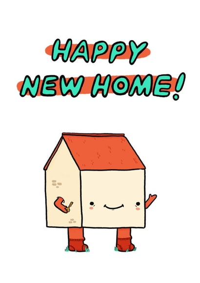 Cute Moving House New Home Card - Happy New Home! created by RadishandDuck