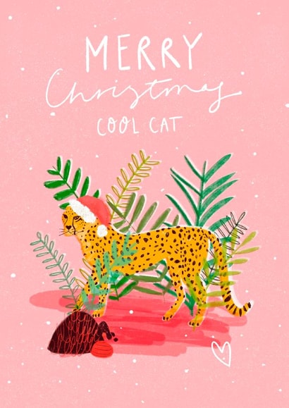 Cool Cat Cheetah Merry Christmas Card created by Nicola Scott
