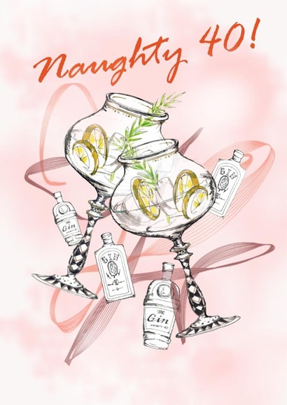 Gin 40th Birthday card created by Lena Zinovieva