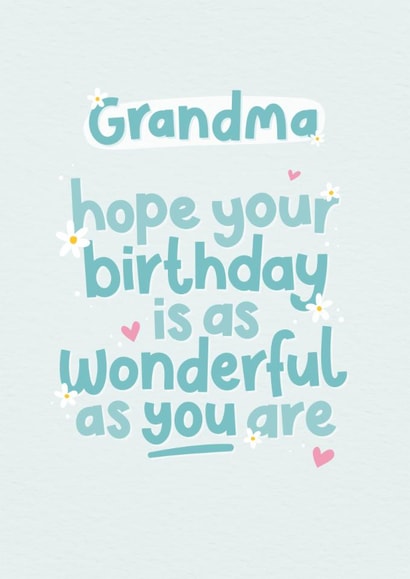 Wonderful Grandma Birthday Card created by Fliss Muir