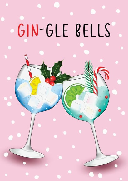 Gin-gle Bells Gin Cocktail Glasses Christmas Card created by Amy Florence Design