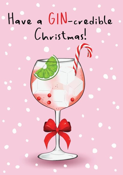 GIN-credible Christmas Gin Cocktail Christmas Card created by Amy Florence Design