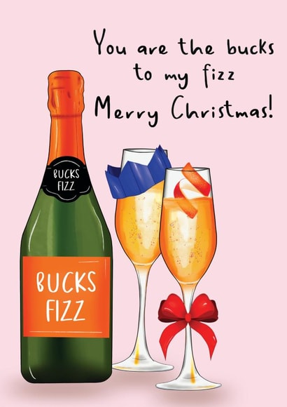 Bucks Fizz Alcohol Themed Christmas Card created by Amy Florence Design