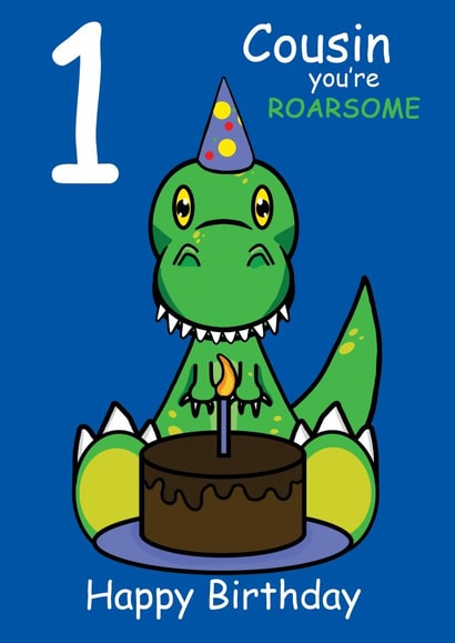 Roarsome Cousin 1st Birthday Card created by @Cupsie's Creations