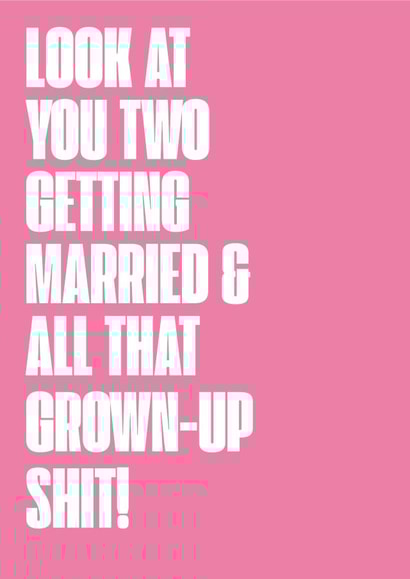 Funny Wedding Card - Grown Up and Married created by Blueberry Nell