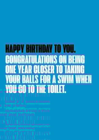 Funny & Rude Birthday Card For Him - BALLS! created by Blueberry Nell