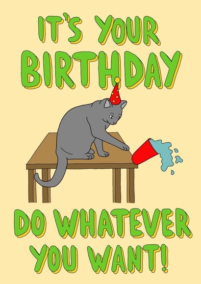 Birthday Cat Do What You Want created by Tom Delves Illustration