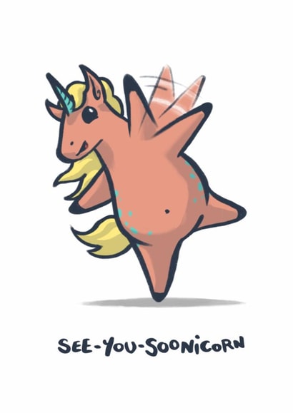 See you soon unicorn greetings card created by Toonicorns