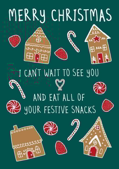 Mum and Dad - Parents - Family Home - Gingerbread Houses - Cute - Cheeky - Snacks - Christmas Snacks - Christmas Card created by Jennie Moore