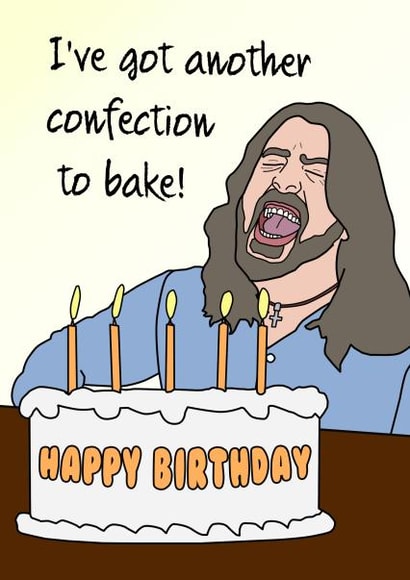 Foo Fighters Cake Birthday Card | thortful