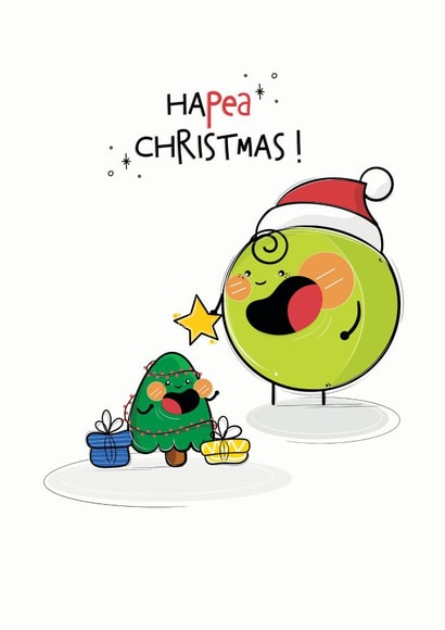Ha-pea Christmas, Happy Christmas Card, Merry Christmas Peas created by CreateDesigns by Shaista Parveen