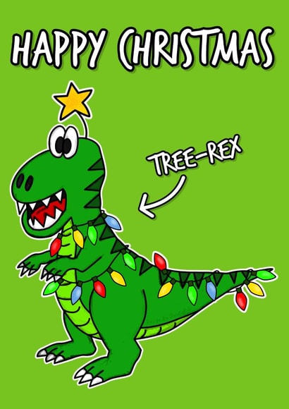Tree-Rex Dinosaur Christmas Card created by Doodle Rob