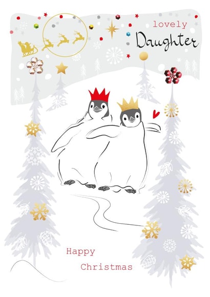 Daughter Christmas Penguins Card created by SABIVO Design by Sabina