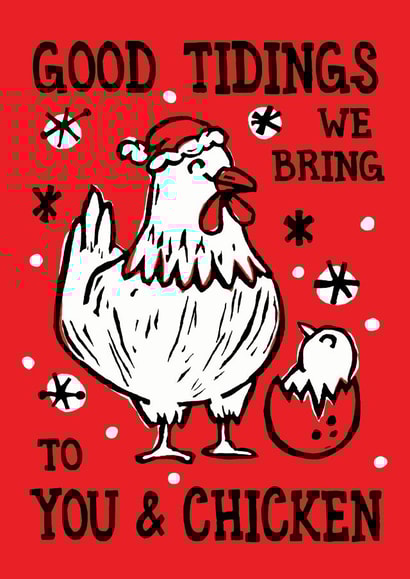 Funny Chicken Pun Christmas Card created by Woah there Pickle