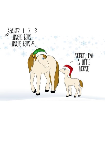 Joke Christmas Card - Sorry, I'm a little horse! created by That Card Shop