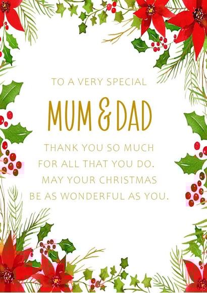 Mum & Dad Poinsettia Christmas Card created by PMPrinted