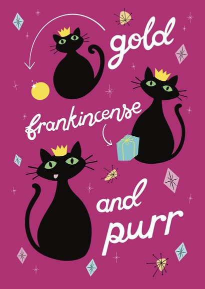 Three Wise Cats - Gold, Frankincense and purr created by Emma Blue