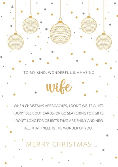 Romantic Christmas card for wife created by PMPrinted