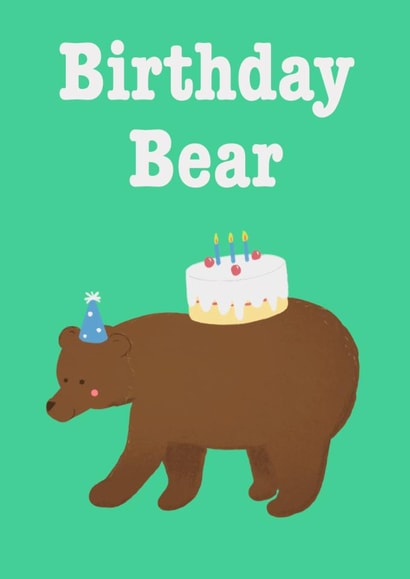 Cute animal birthday card - Birthday Bear created by Karentoons