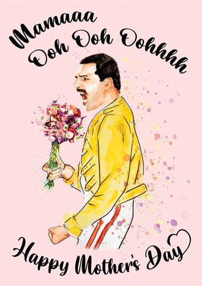 Funny Mothers Day Card - Feddie Mercury - Mamaaa Ooh Ooh Oohhhh created by Cheeky Chappy