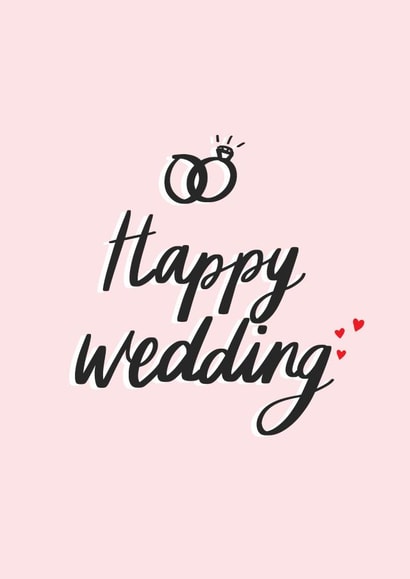 Sweet wedding greetings - Happy wedding typography card created by Shei Anapi