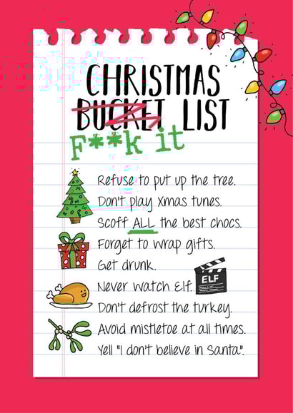 Christmas Fuck It List card created by Eskimo Kiss Designs