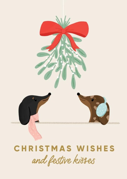 Christmas Wishes & Doggy Kisses Mistletoe Christmas Card created by Hannah Nolloth