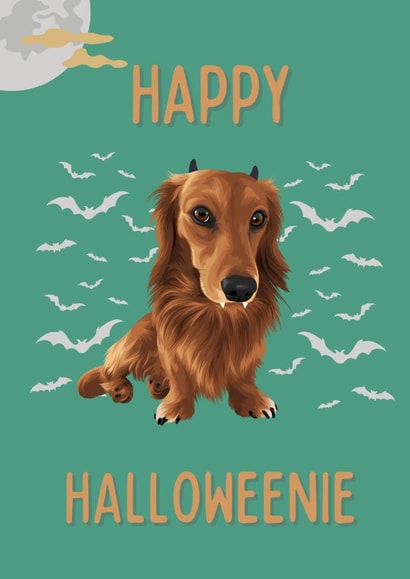 Happy Halloweenie Sausage Dog Halloween Card created by Cujo Creations