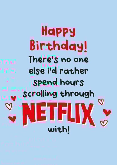 Boyfriend Birthday Netflix Card created by Lucy Marie Design