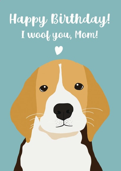 Cute Birthday Card for Mom from the Dog created by Arikaa Designs