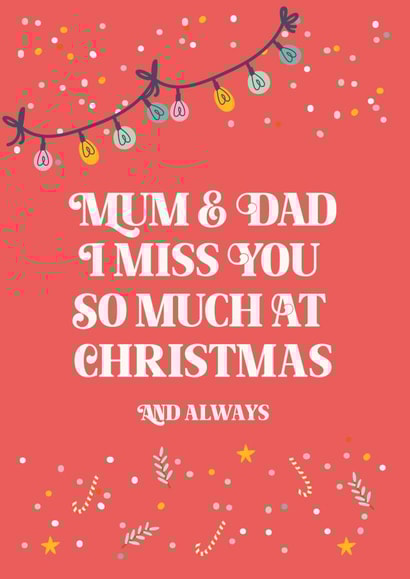 Mum & Dad Missing You Christmas Card created by Poppy Lane