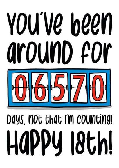 18th Birthday Days Counter Card created by TeePee Creations