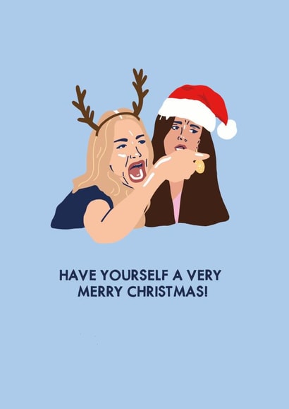 Real Housewives Meme Screaming Lady Christmas Card created by Zoe Spry
